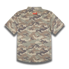 short sleeve camo airflow shirt with SCI logo on upper back